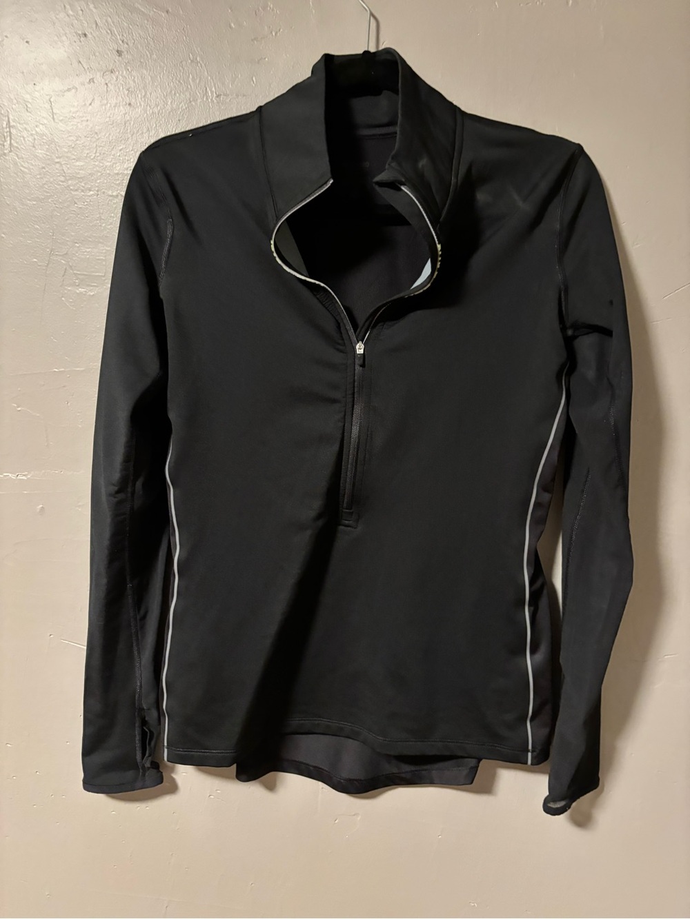 Nike Black Athletic Half-Zip Pullover with Gray Trim
